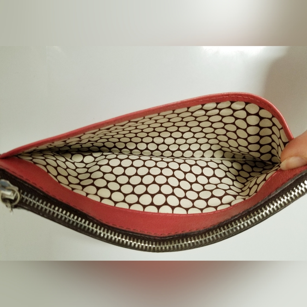 Brighton Vintage Floral Embossed Leather Slim Wallet in Salmon Pink - Picture 6 of 12